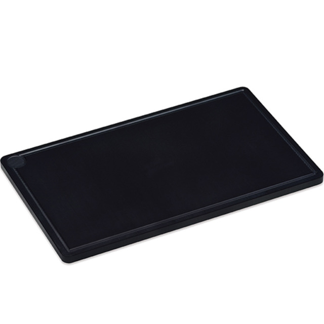 Planche à découper, en plastique, noire 530 x 325 x 20 mm, rainure