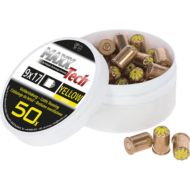Kartuschen, Mittelvieh, 50 Stück 9 mm, gelb
