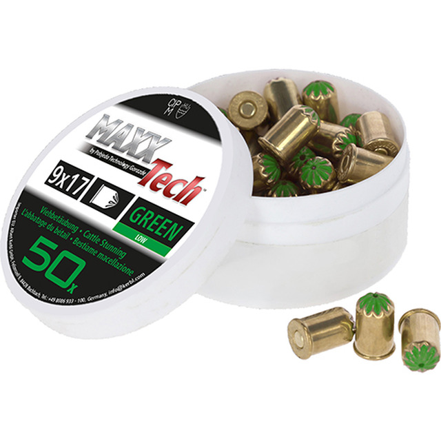 Charges, petit bétail, 50 pcs. 9 mm, vert