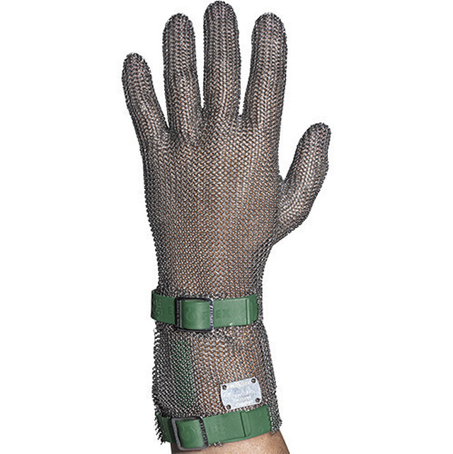 Stichschutzhandschuh Comfort links, XS, grün, 8 cm Stulpe