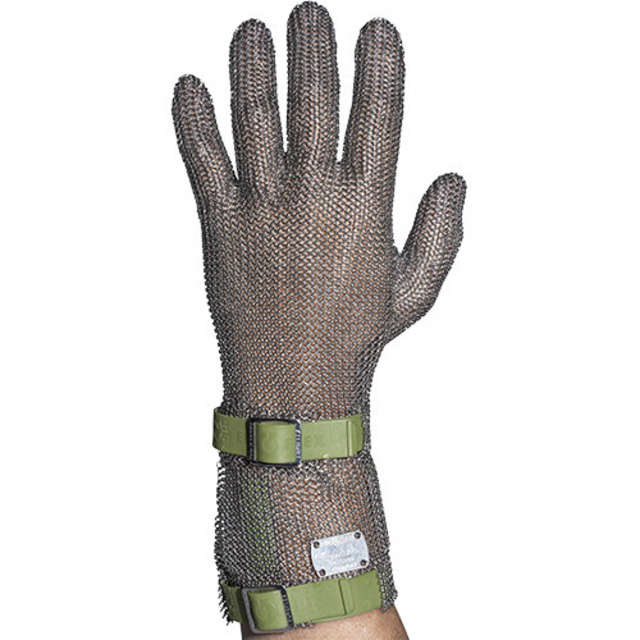 Stichschutzhandschuh Comfort links, XXL, olive, 8 cm Stulpe