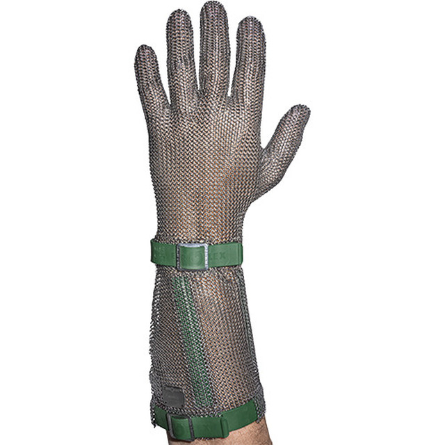 Stichschutzhandschuh Comfort links, XS, grün, 15 cm Stulpe
