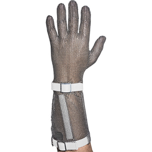 Stichschutzhandschuh Comfort links, S, weiss, 15 cm Stulpe
