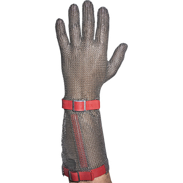 Stichschutzhandschuh Comfort links, M, rot, 15 cm Stulpe
