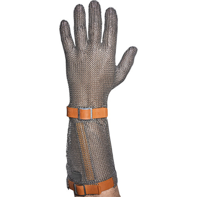 Stichschutzhandschuh Comfort links, XL, orange, 15 cm Stulpe
