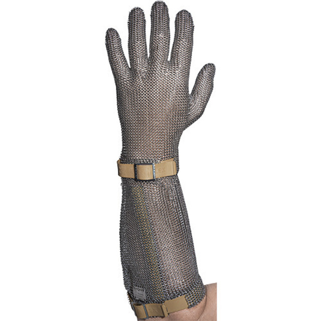 Stichschutzhandschuh Comfort rechts, XXS, braun, 19 cm Stulpe