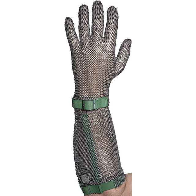 Stichschutzhandschuh Comfort rechts, XS, grün, 19 cm Stulpe