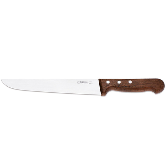 Couteau à découper, manche en bois 24 cm, lame large