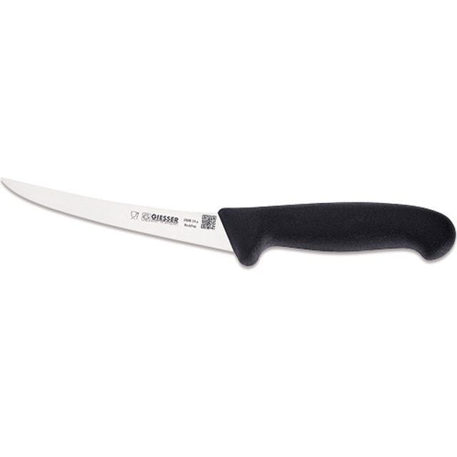 Couteau à désosser, noir 15 cm, lame flexible (PrimeLine), relevée