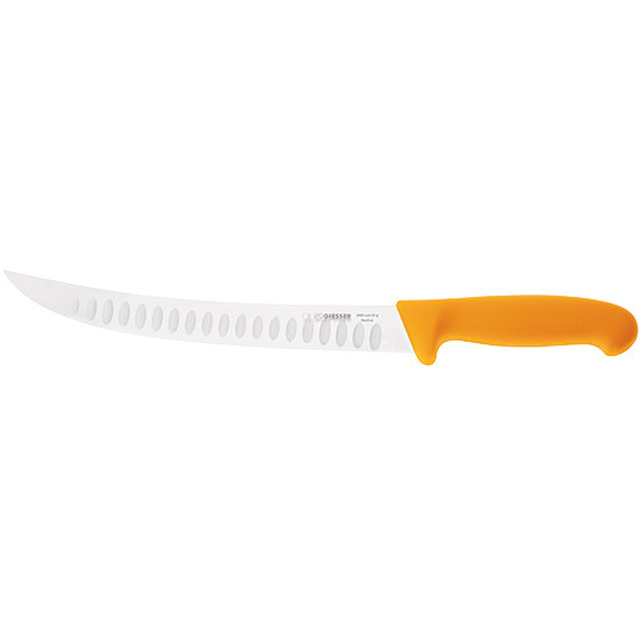 Abschwartmesser, Kunststoffgriff gelb 25 cm, gebogen, Kullen
