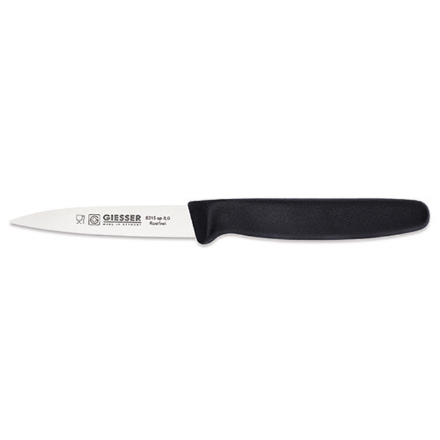 Gemüsemesser, schwarz 8 cm, mit Spitz