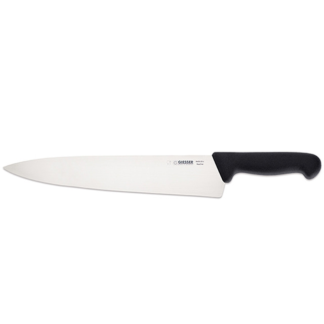 Couteau de cuisine, manche noir 29 cm, lame large