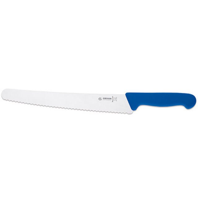 Couteau à pain, bleu 26 cm, ondulé