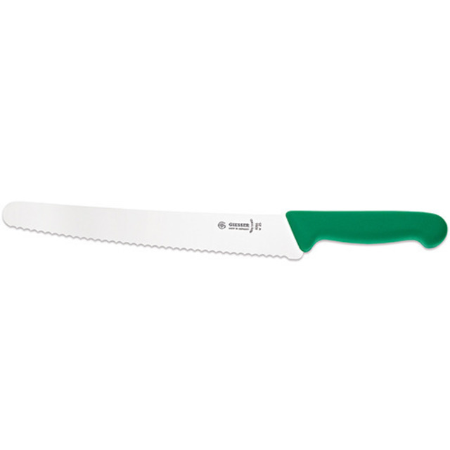 Couteau à pain, vert 26 cm, ondulé