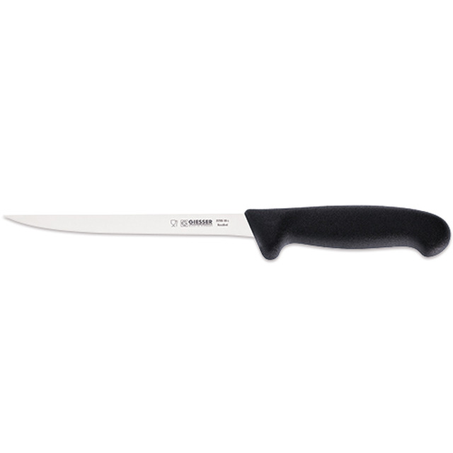 Couteau a fileter, noir 18 cm, lame flexible