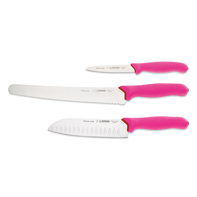 Kochmesser-Set PrimeLine, funky pink 3-teilig