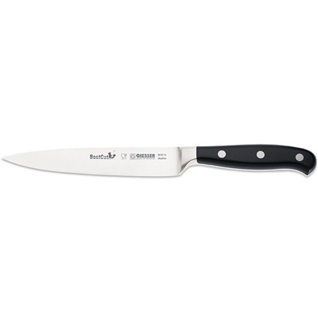 Couteau de chef de cuisine, BestCut 15 cm, etroit, noir