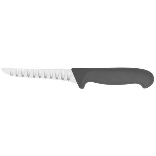 Couteau à désosser, noir 16 cm, lame étroite, alvéole