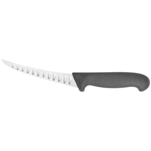 Couteau à désosser, manche en plastique 13cm, lame flexible, relevée, alvéole