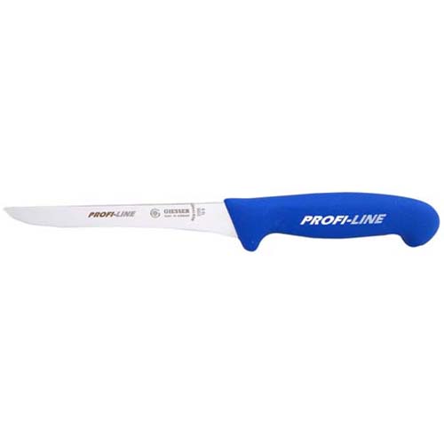 Couteau à désosser, manche en plastique 16 cm, lame étroite, bleu